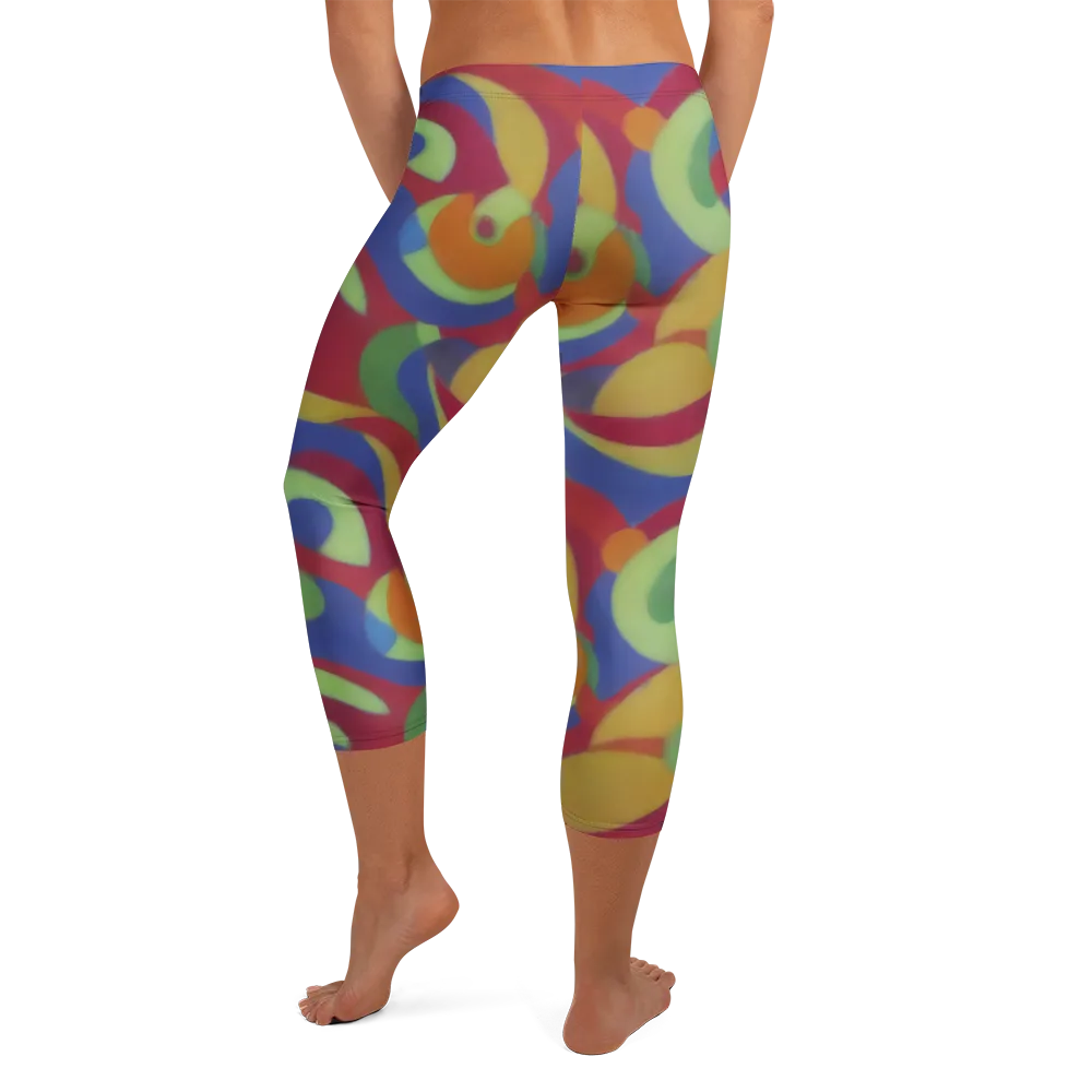 Chromatic Carousel on Capri Leggings — Back