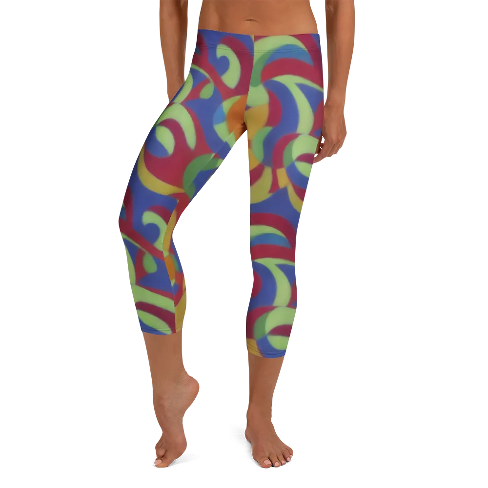 Chromatic Carousel on Capri Leggings — Front