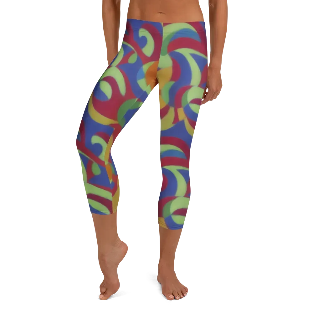Chromatic Carousel on Capri Leggings — Front
