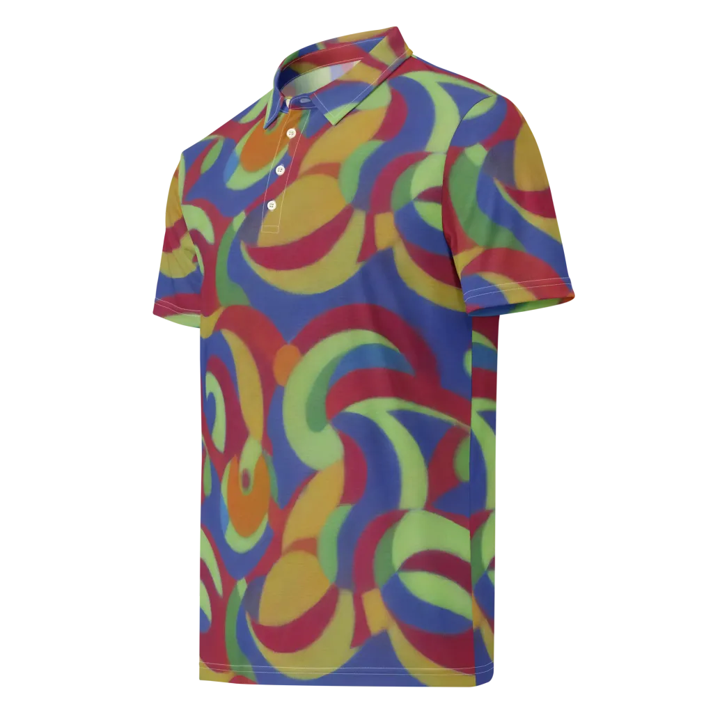 Chromatic Carousel on Men's Slim Fit Polo Shirt — Left Front