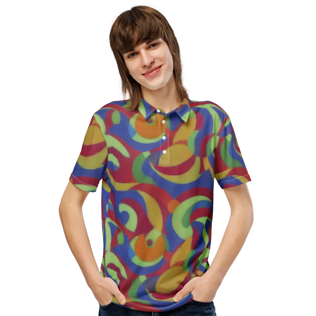 Chromatic Carousel on Men's Slim Fit Polo Shirt — Front