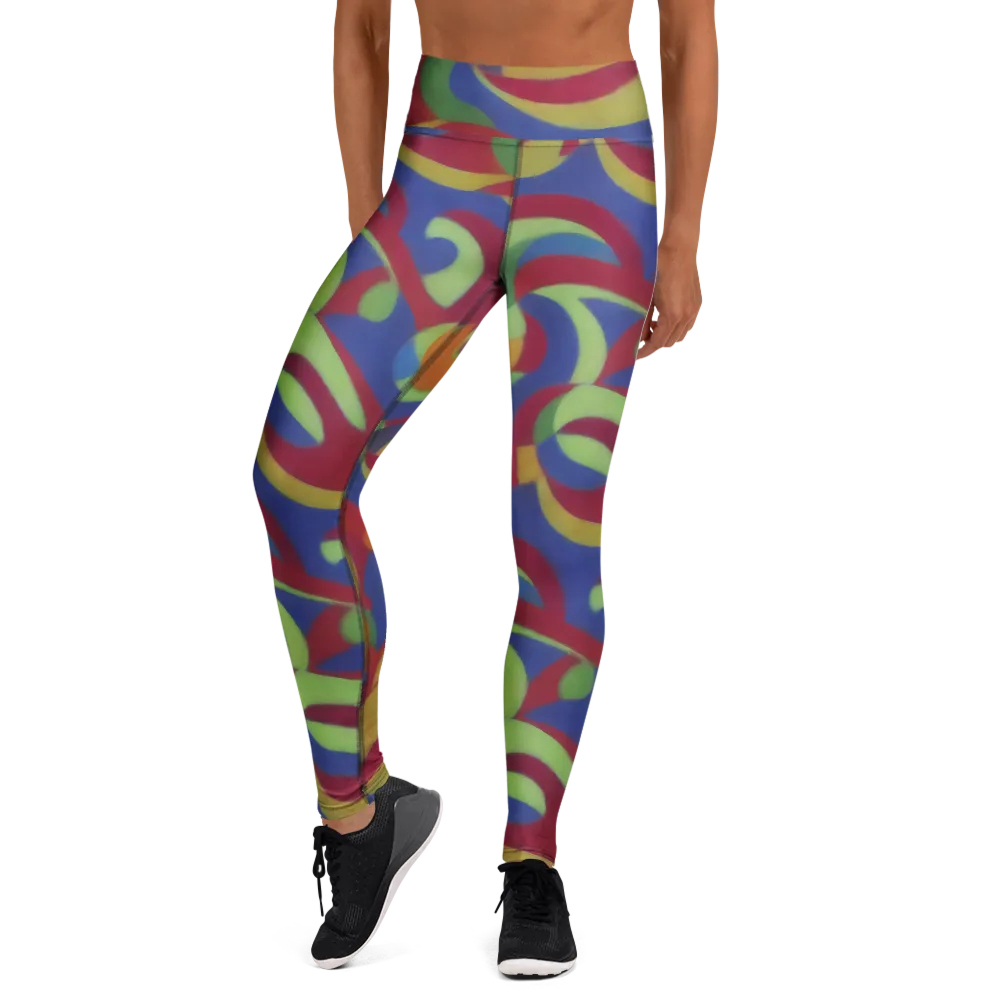 Chromatic Carousel on Yoga Leggings — Front