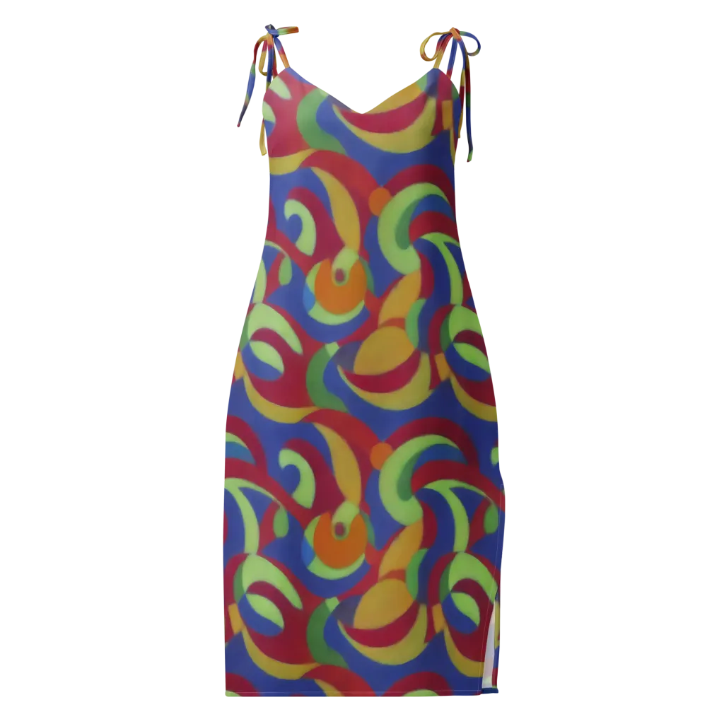 Chromatic Carousel on Slip Dress — Front