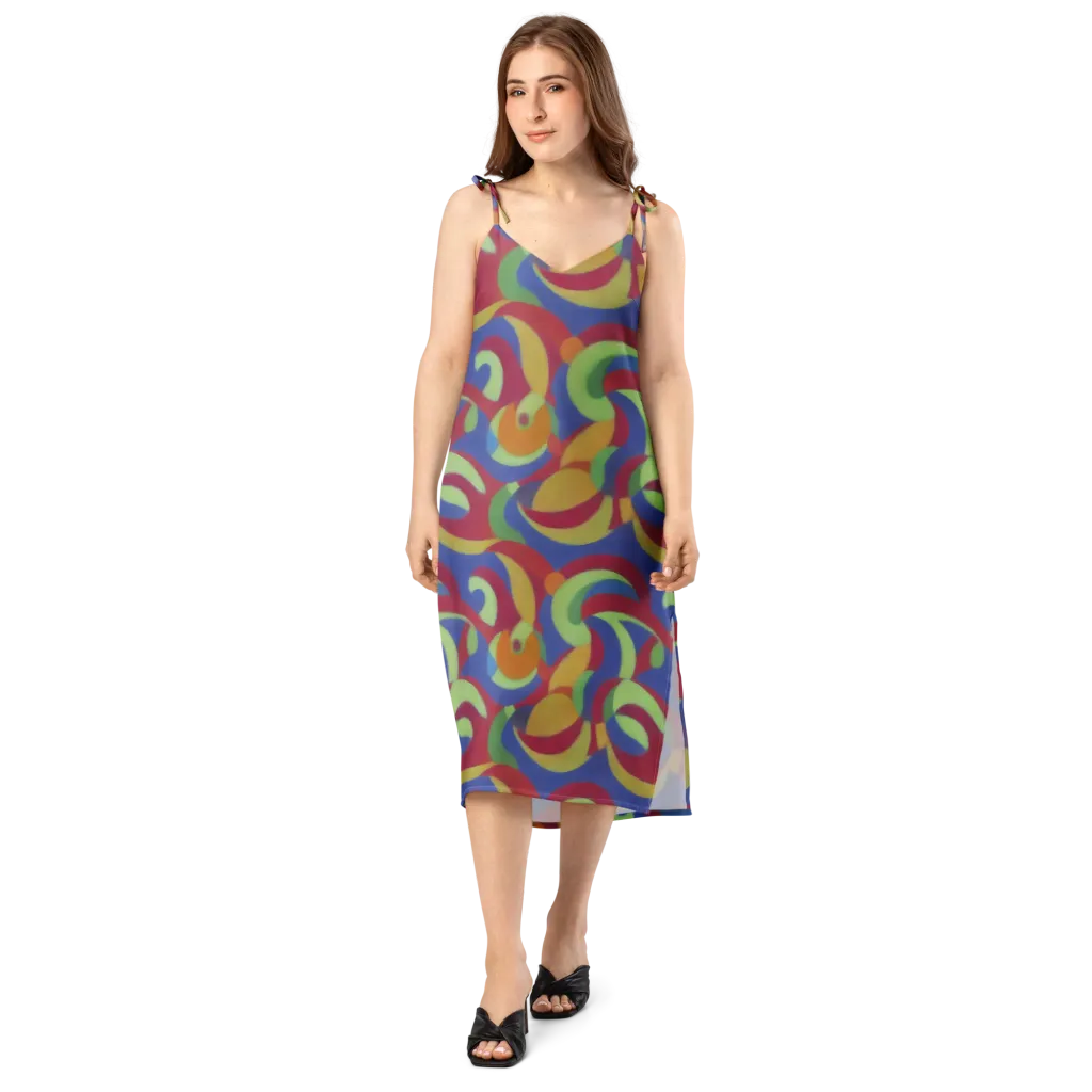 Chromatic Carousel on Slip Dress — Front