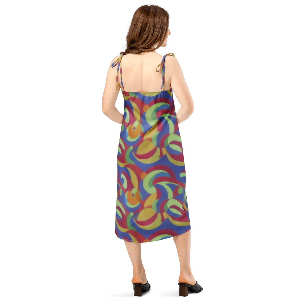 Chromatic Carousel on Slip Dress — Back