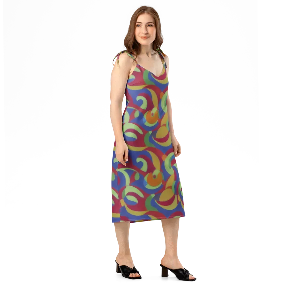 Chromatic Carousel on Slip Dress — Right Front
