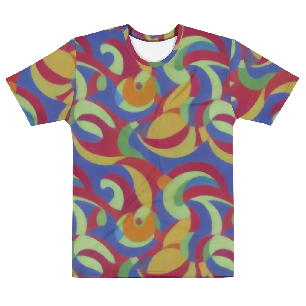 Chromatic Carousel on Men's Cotton Crew Neck T-Shirt — Front