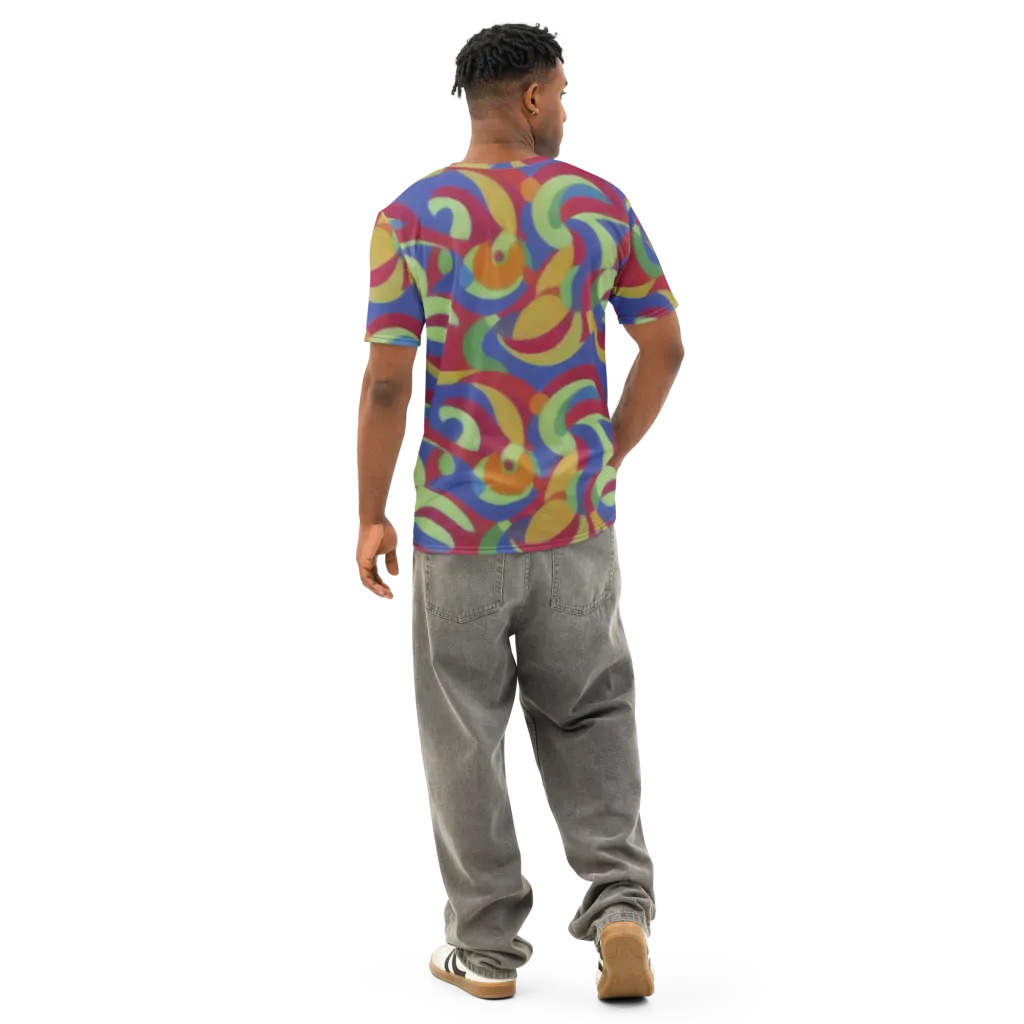 Chromatic Carousel on Men's Cotton Crew Neck T-Shirt — Back