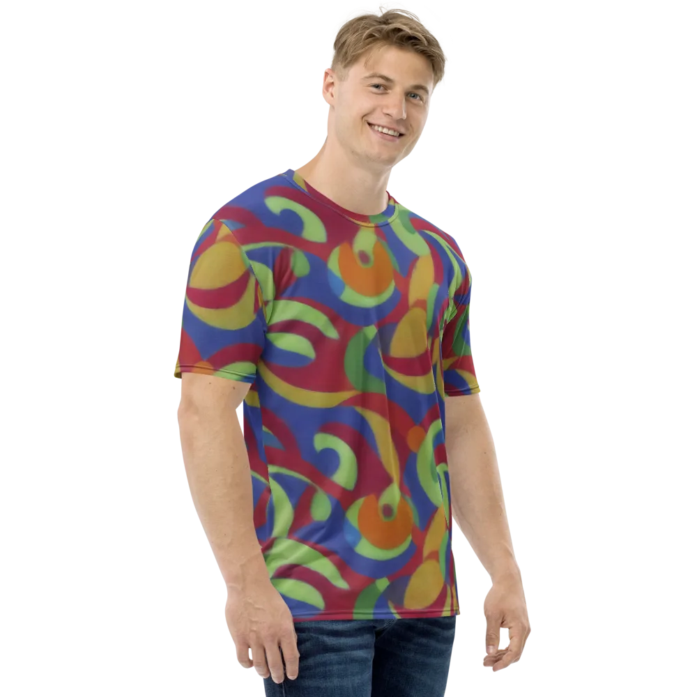 Chromatic Carousel on Men's Crew Neck T-Shirt — Right