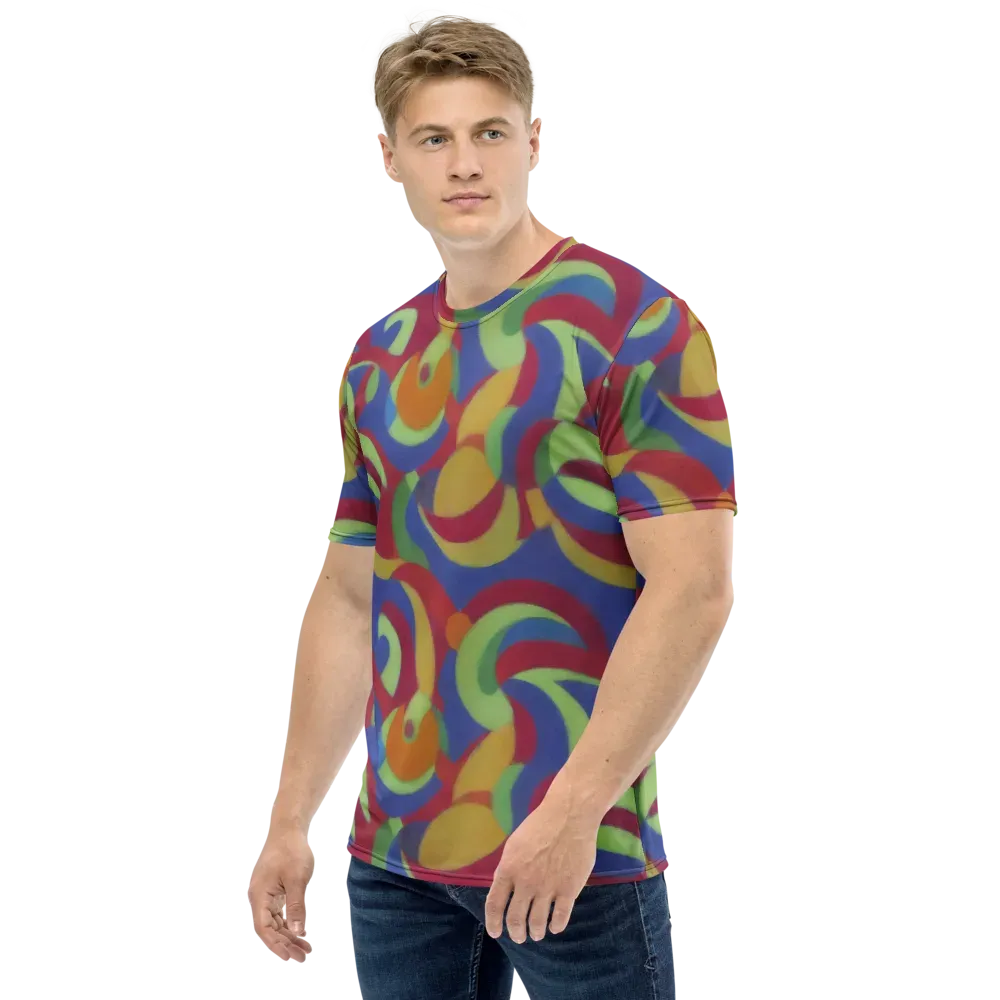 Chromatic Carousel on Men's Crew Neck T-Shirt — Left