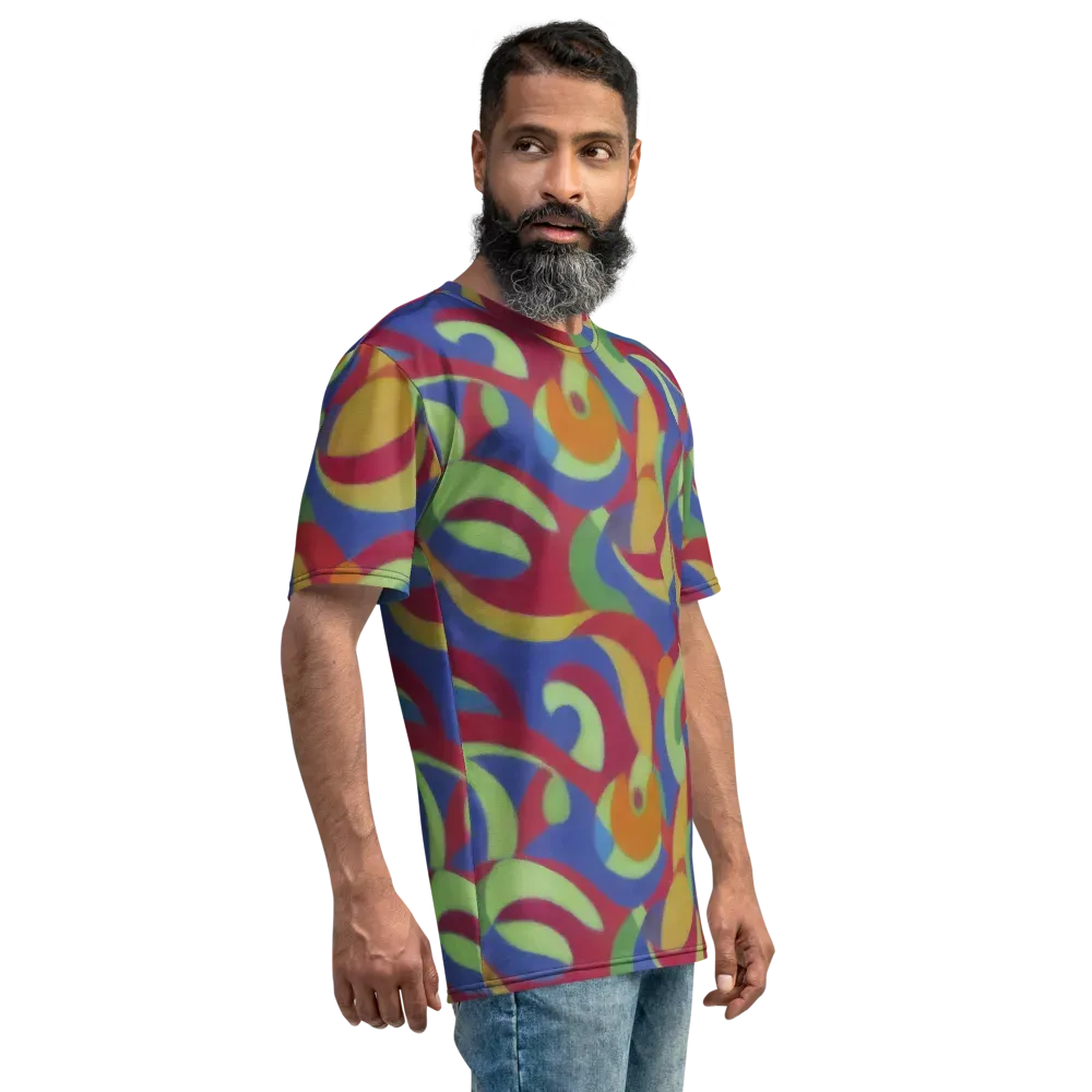 Chromatic Carousel on Men's Crew Neck T-Shirt — Right