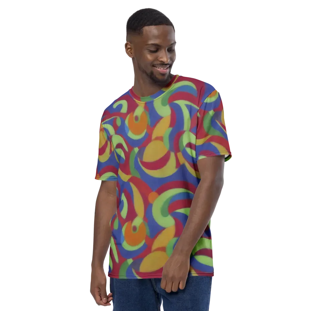 Chromatic Carousel on Men's Crew Neck T-Shirt — Left