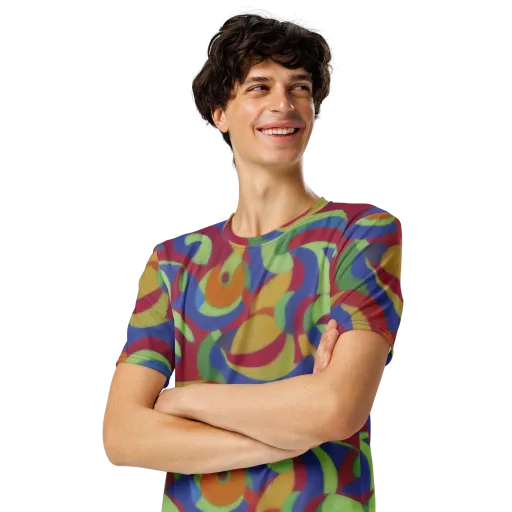 Chromatic Carousel on a Men's Crew Neck T-Shirt