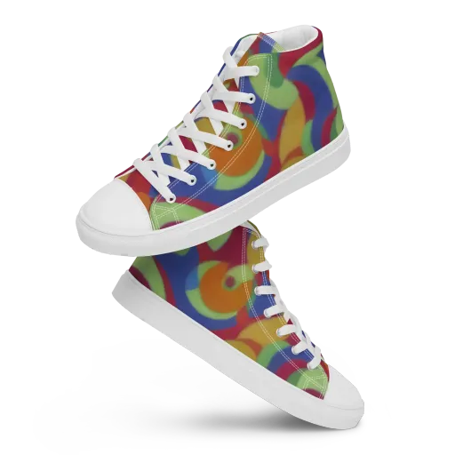Chromatic Carousel on a Men's High Top Canvas Shoes