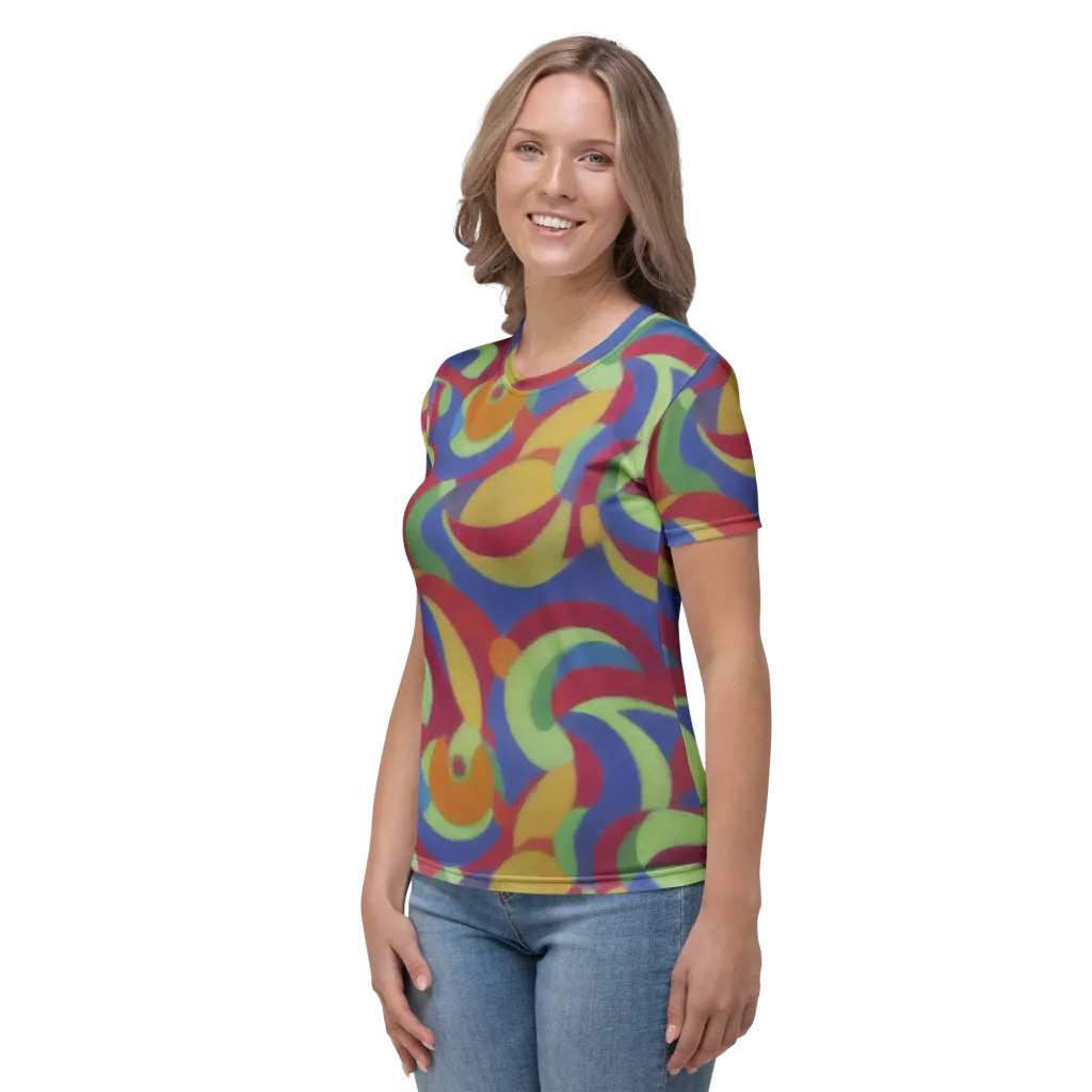 Chromatic Carousel on Women's Crew Neck T-Shirt — Left