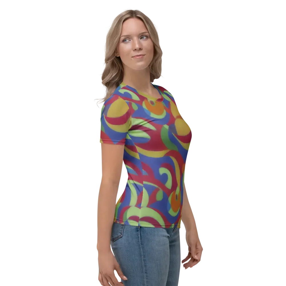 Chromatic Carousel on Women's Crew Neck T-Shirt — Right