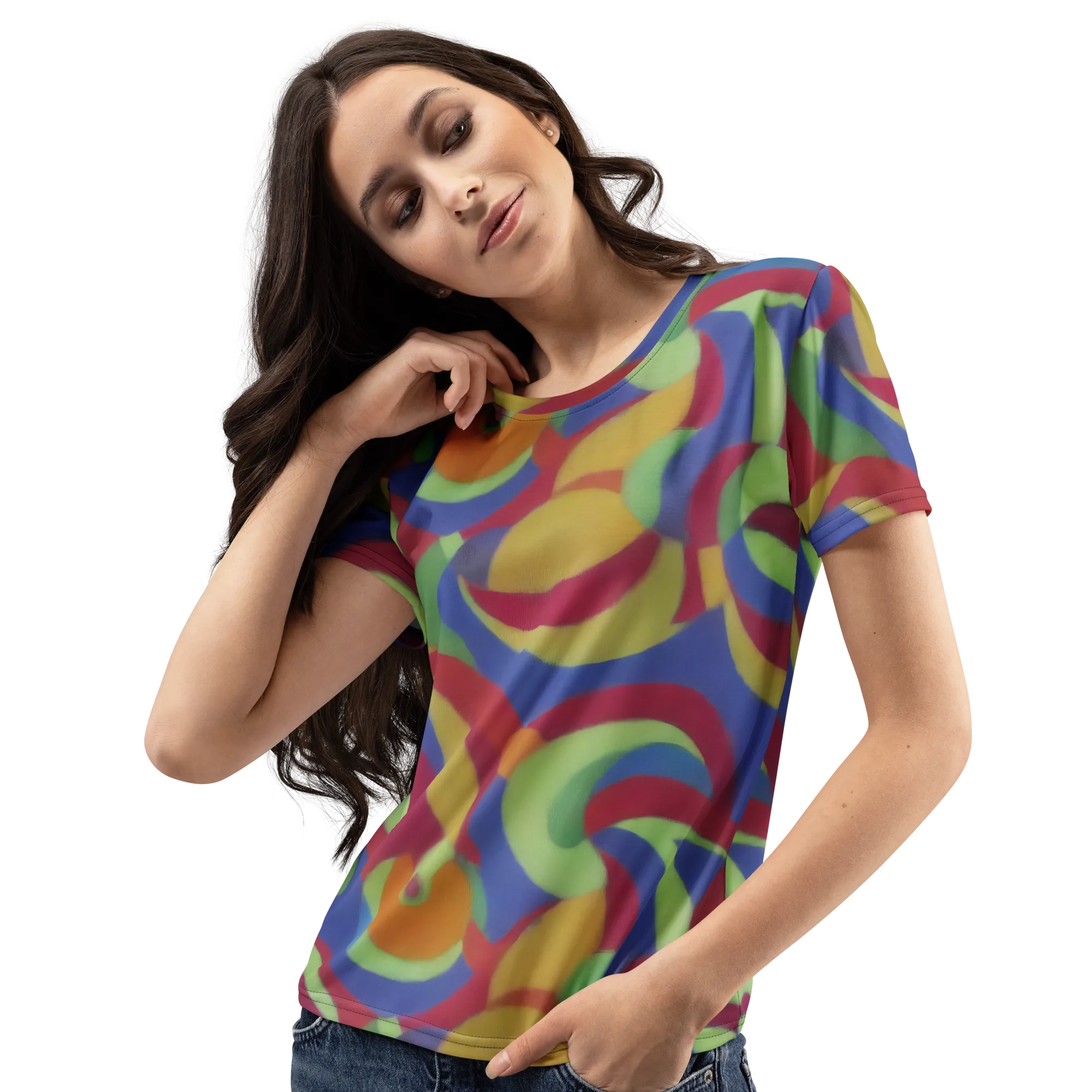 Chromatic Carousel on Women's Crew Neck T-Shirt — Left Front