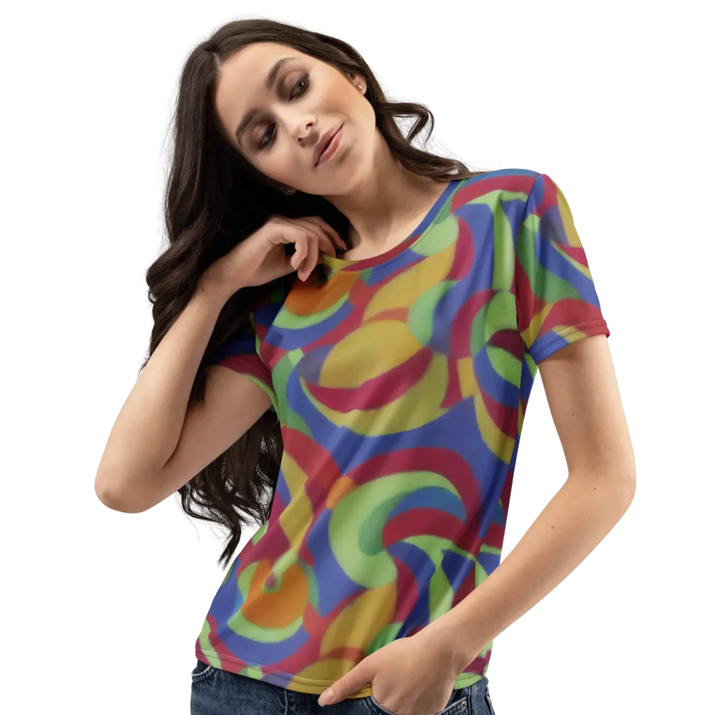 Chromatic Carousel on Women's Crew Neck T-Shirt — Left Front