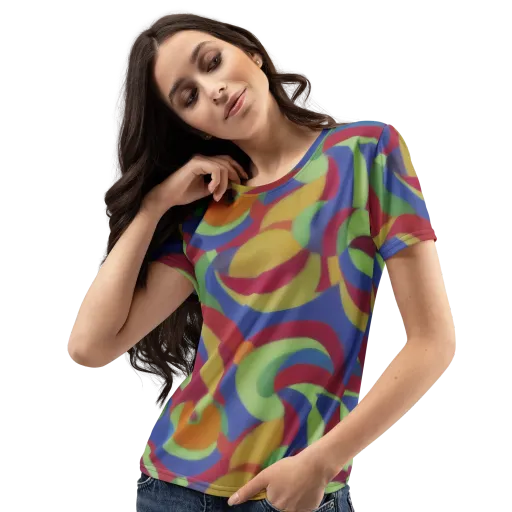Chromatic Carousel on a Women's Crew Neck T-Shirt