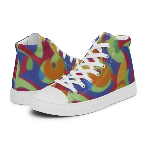 Chromatic Carousel on a Women's High Top Canvas Shoes