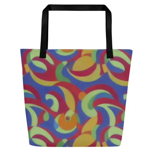 Chromatic Carousel on a Large Tote Bag W/ Pocket