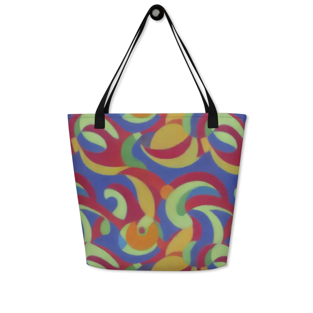 Chromatic Carousel on Large Tote Bag W/ Pocket — Front