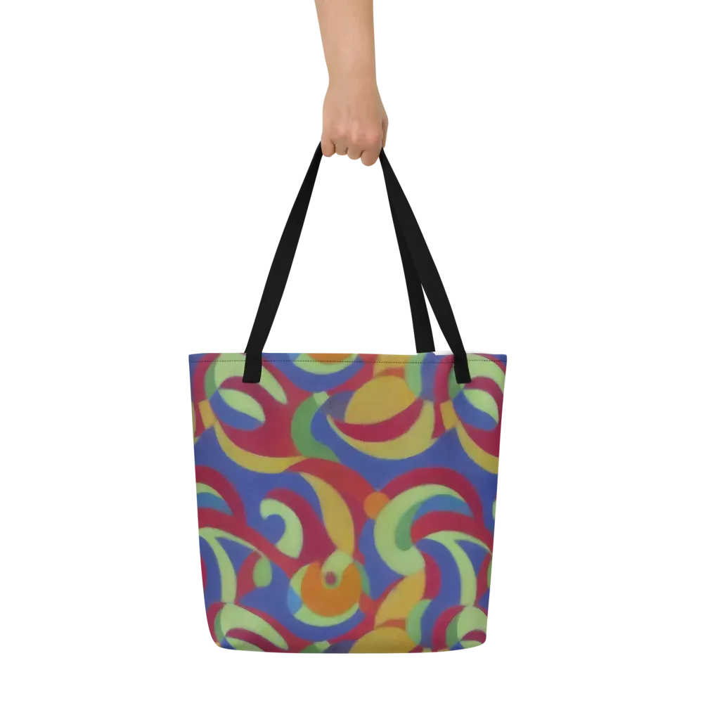 Chromatic Carousel on Large Tote Bag W/ Pocket — Front