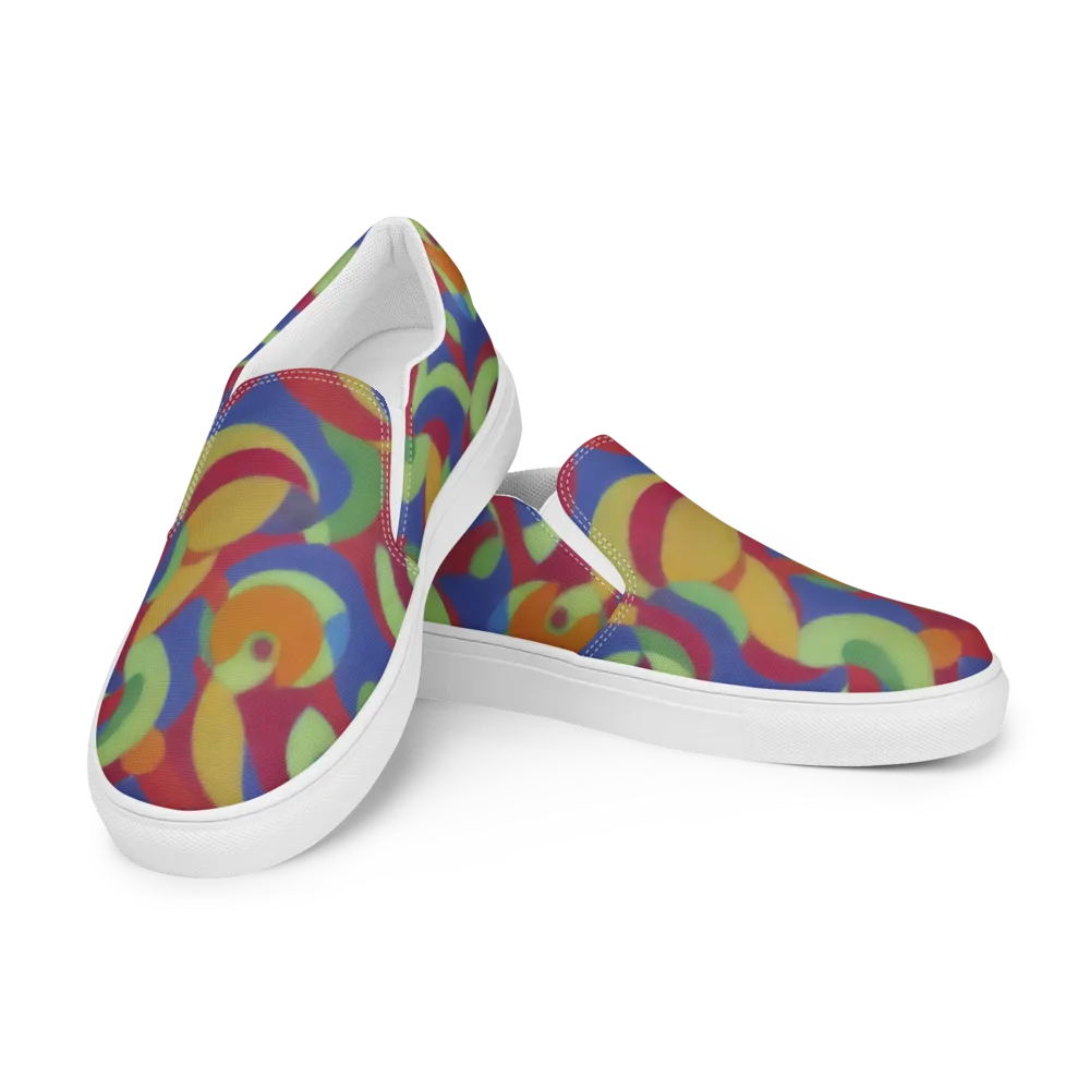 Chromatic Carousel on Women's Slip-On Canvas Shoes — Left Front