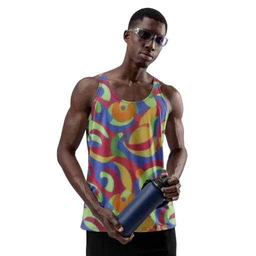 Chromatic Carousel on a Men's Tank Top