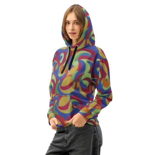 Chromatic Carousel on a Cotton Hoodie