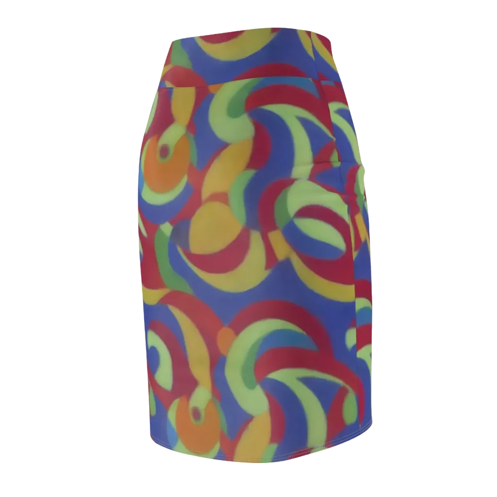 Chromatic Carousel on Pencil Skirt — Back Side
