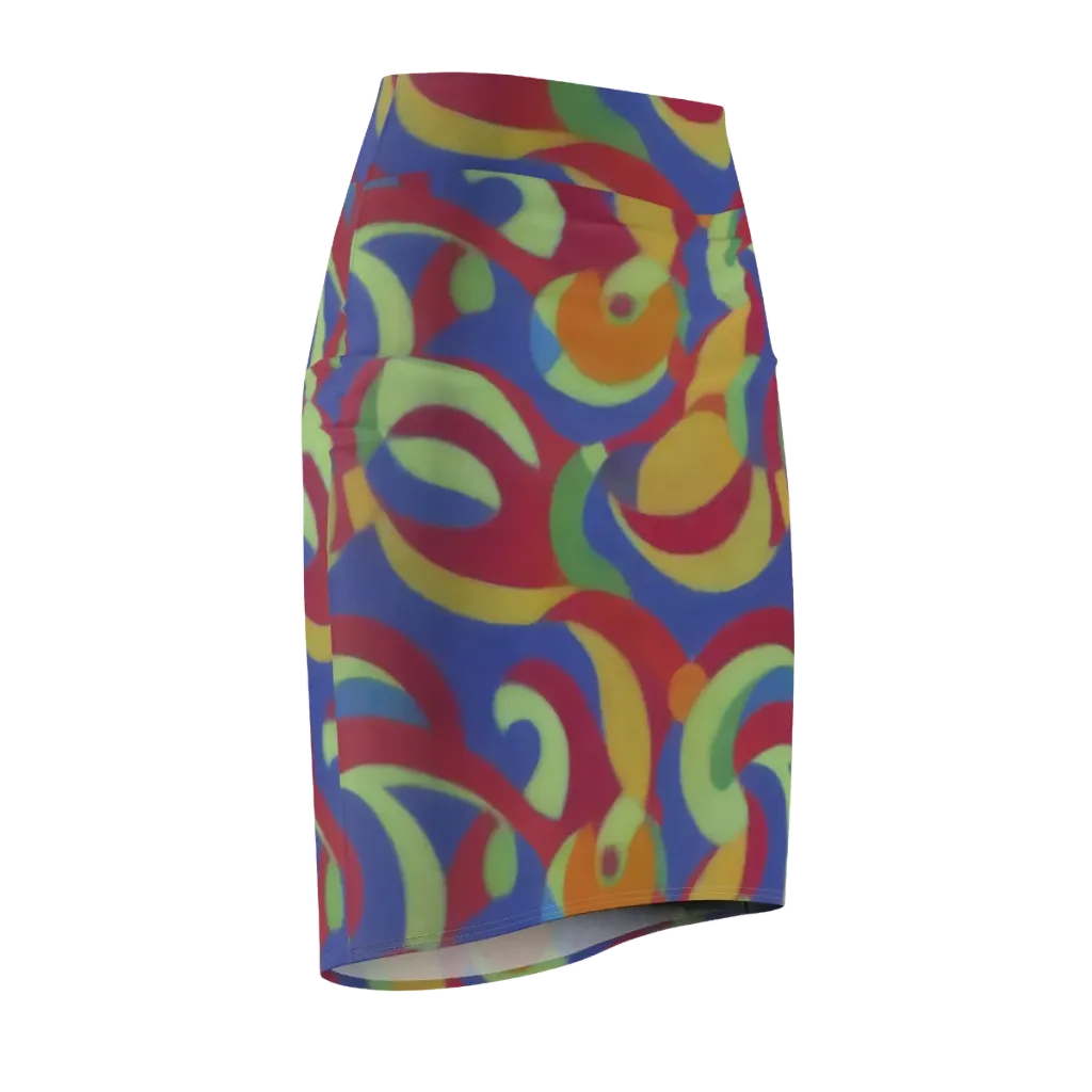 Chromatic Carousel on Pencil Skirt — Front Side