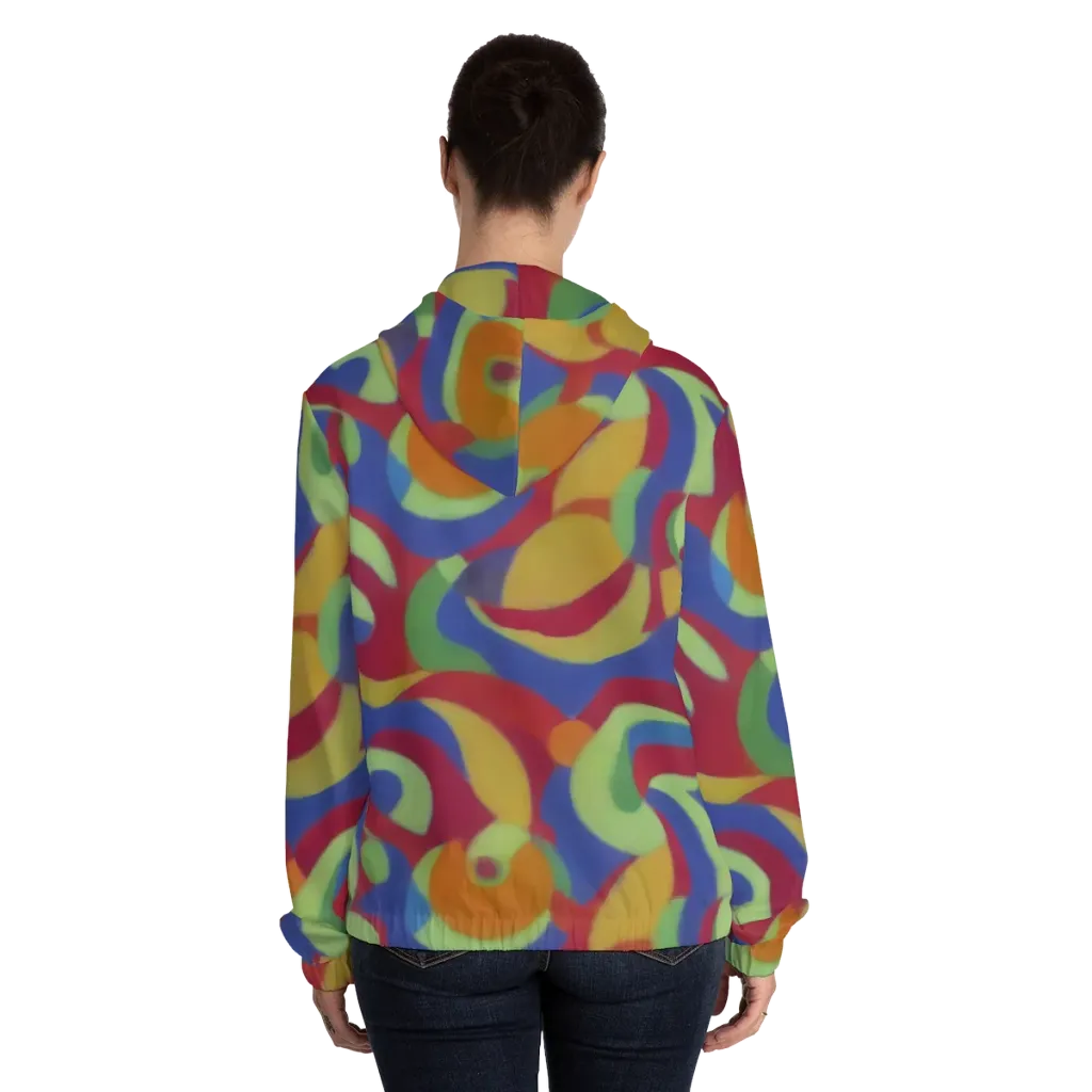 Chromatic Carousel on Women's Full-Zip Hoodie — Back On Person
