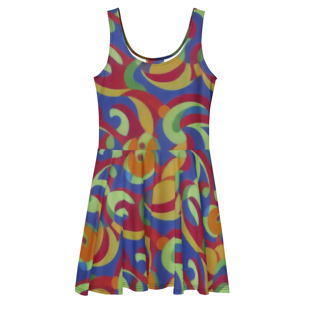 Chromatic Carousel on Skater Dress — Front