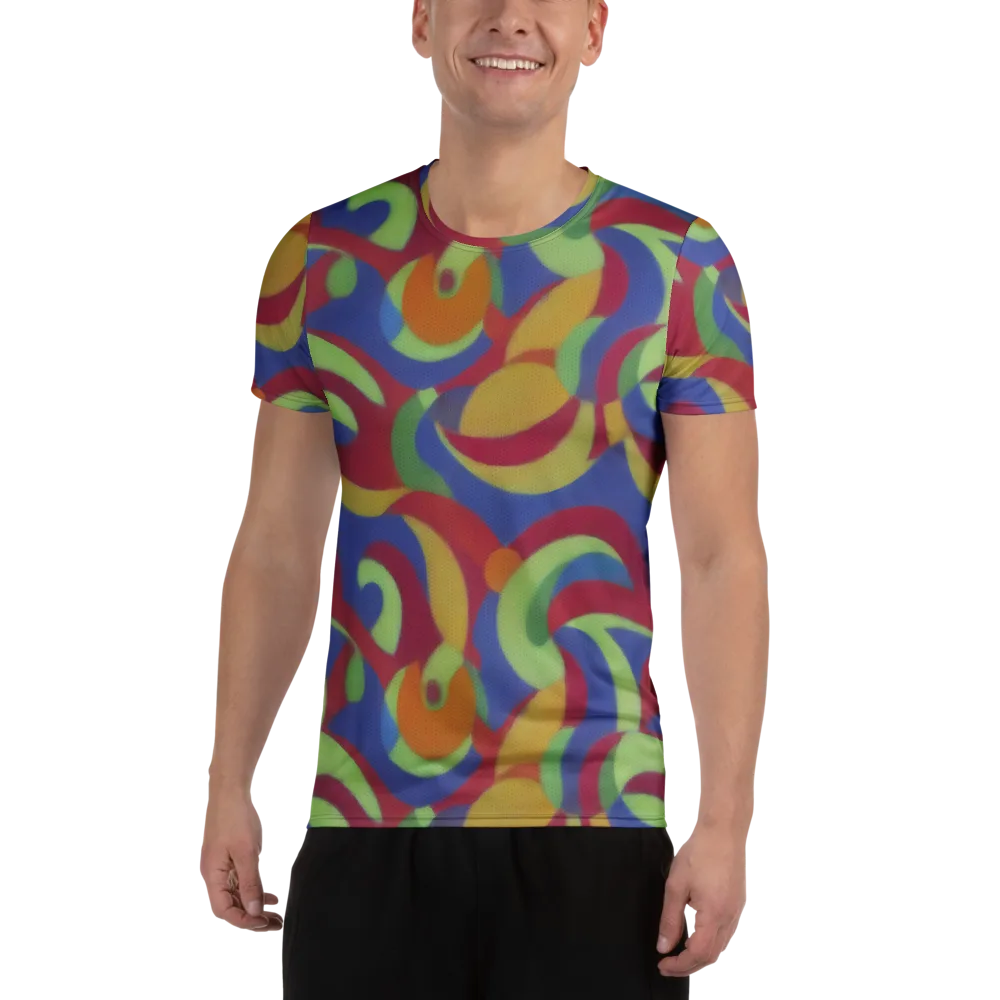 Chromatic Carousel on Men's Athletic T-Shirt — Front