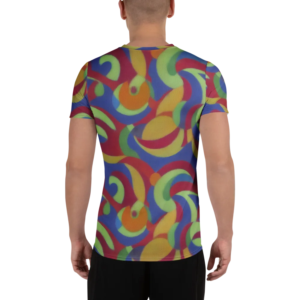 Chromatic Carousel on Men's Athletic T-Shirt — Back
