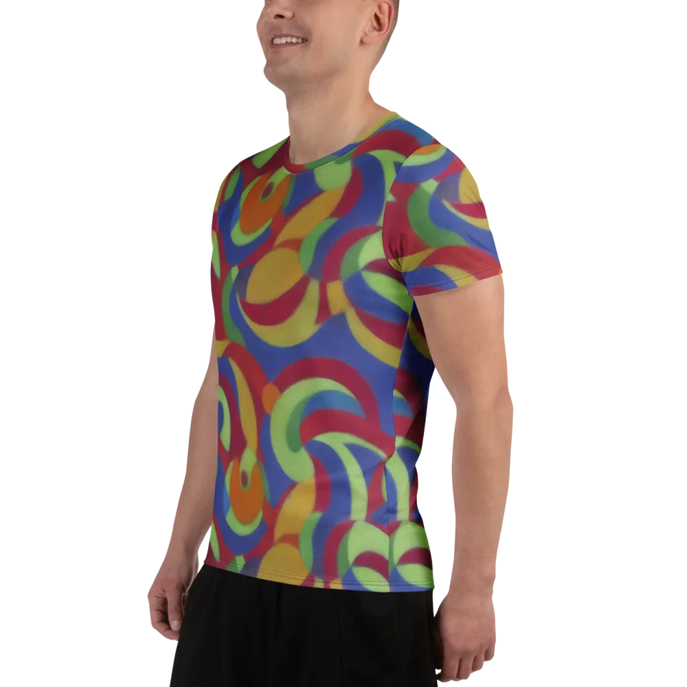 Chromatic Carousel on Men's Athletic T-Shirt — Left