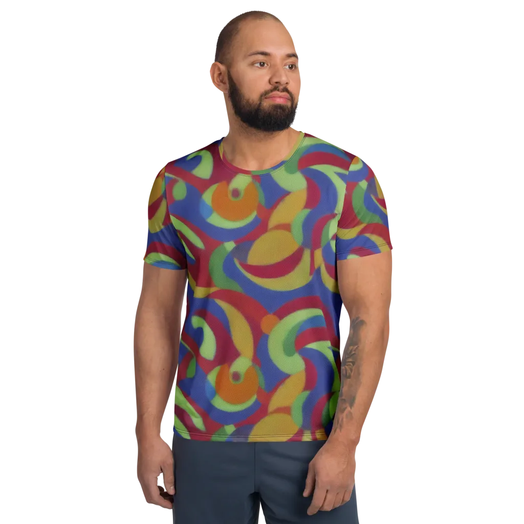 Chromatic Carousel on Men's Athletic T-Shirt — Front