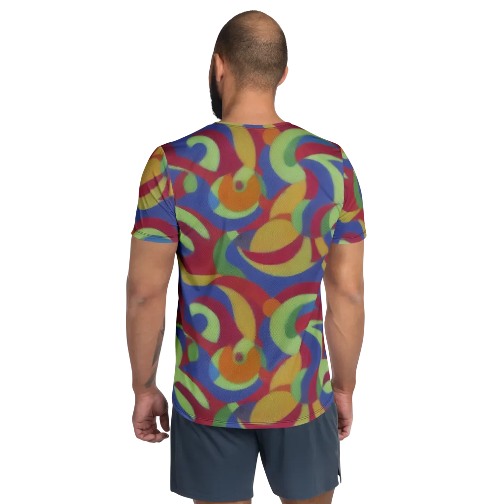 Chromatic Carousel on Men's Athletic T-Shirt — Back
