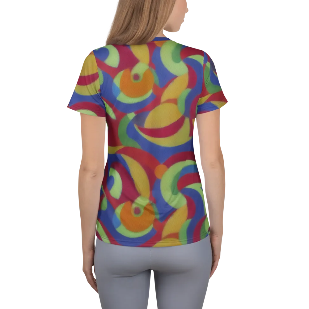 Chromatic Carousel on Women's Athletic T-Shirt — Back