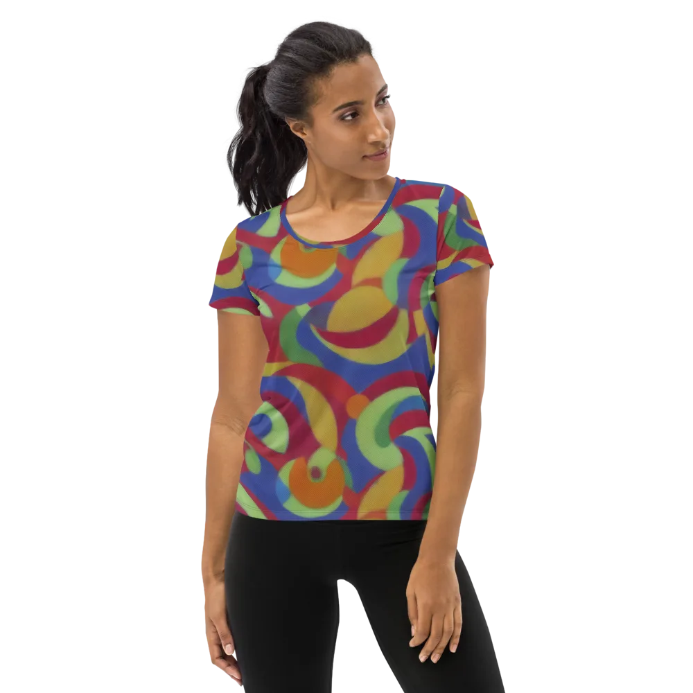 Chromatic Carousel on Women's Athletic T-Shirt — Front