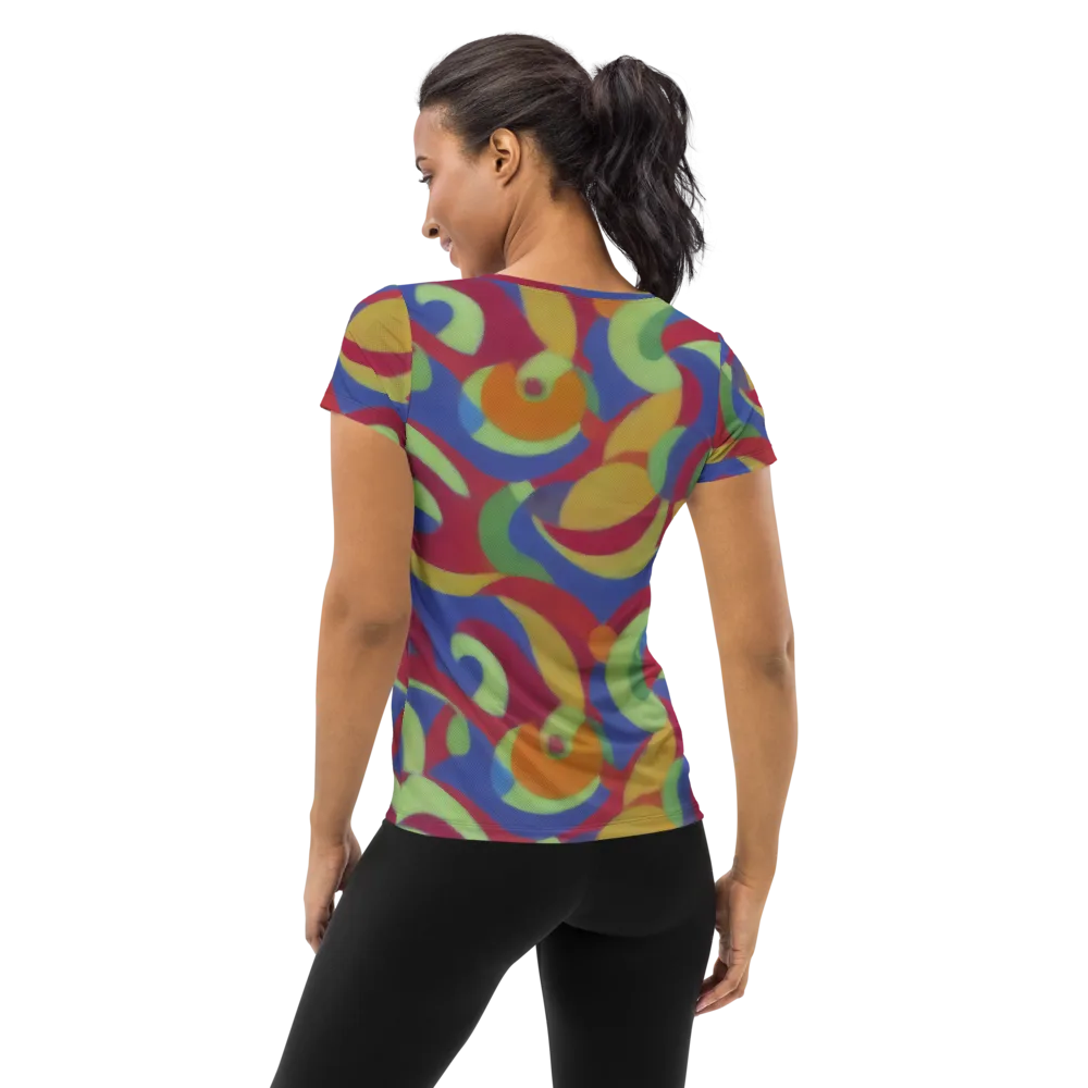 Chromatic Carousel on Women's Athletic T-Shirt — Back