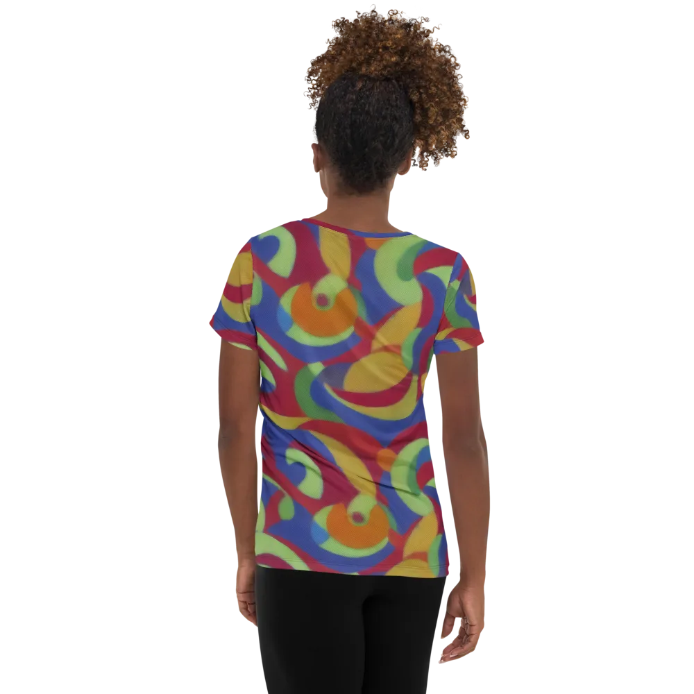 Chromatic Carousel on Women's Athletic T-Shirt — Back
