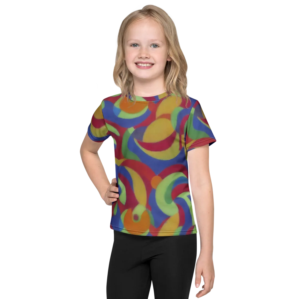Chromatic Carousel on Kids Crew Neck T-Shirt — Front