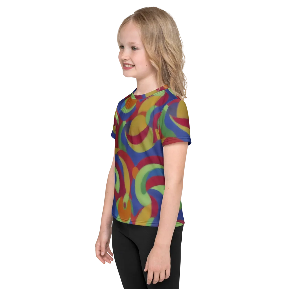 Chromatic Carousel on Kids Crew Neck T-Shirt — Left