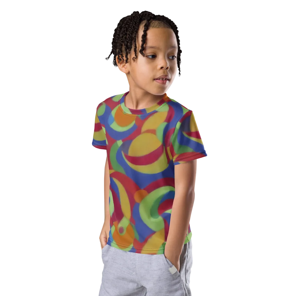 Chromatic Carousel on Kids Crew Neck T-Shirt — Left Front