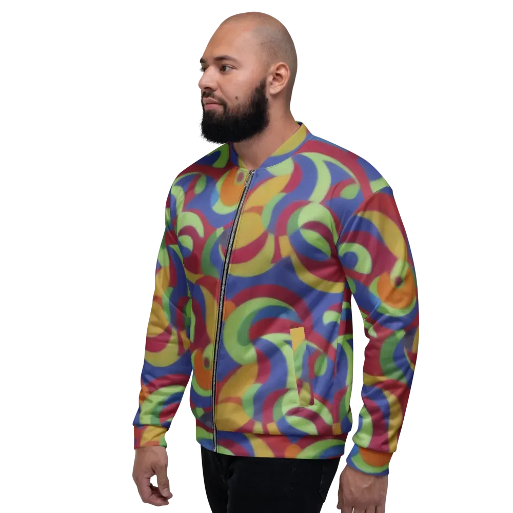 Chromatic Carousel on Bomber Jacket — Left