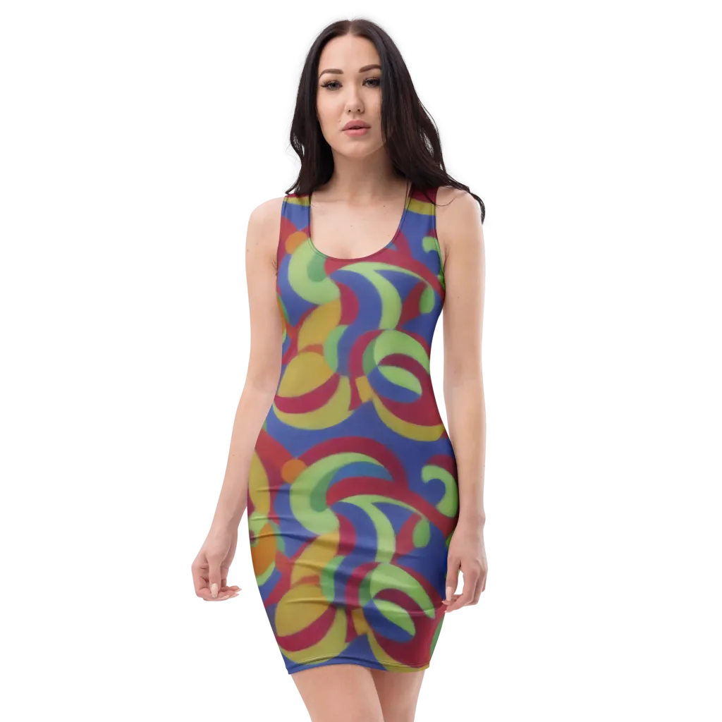 Chromatic Carousel on Bodycon Dress — Front