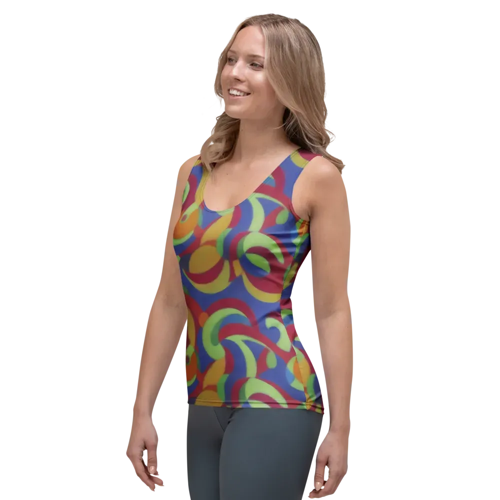 Chromatic Carousel on Women's Tank Top — Left Front