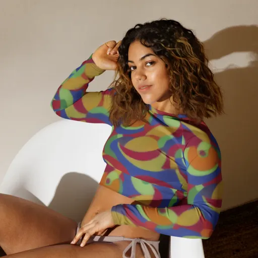 Chromatic Carousel on a Long Sleeve Crop Top